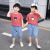 Children's Summer Short Sleeve Set 2021 New Korean Cartoon T-shirt Kindergarten Suit Sister-Brother Clothes Two-Piece Set