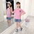 Girls' Summer Internet Celebrity Denim Shorts Suit 2021 New Fashionable Korean Style Medium and Large Children's Short Sleeve Two-Piece Suit Fashion