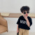 Children's Cotton Letter T-shirt Baby Trendy Clothing American Printed Short-Sleeved Top Boys and Girls round Neck Pullover Bottoming Shirt