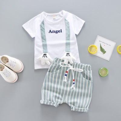 Children's Summer Clothing Suit 2021 New Kid Baby Children's Summer Short Sleeve Outwear Two-Piece Set 1-3 Years Old