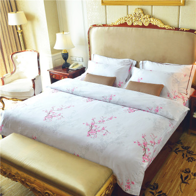 Hotel Bed & Breakfast Room Cloth Product 40S Printed Washed Cotton Bedding Cloth Product Four-Piece Set