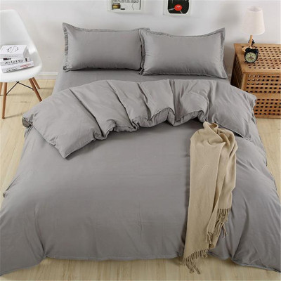 Hotel Bed & Breakfast Room Cloth Product Pure Color Washed Cotton Bedding Cloth Product Four-Piece Quilt Cover Bed Sheet