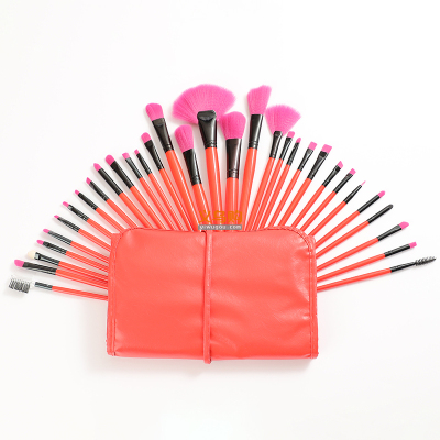Wholesales32 Pcs Professional plastic make up brush Label Makeup brush Makeup Brush Bag Set