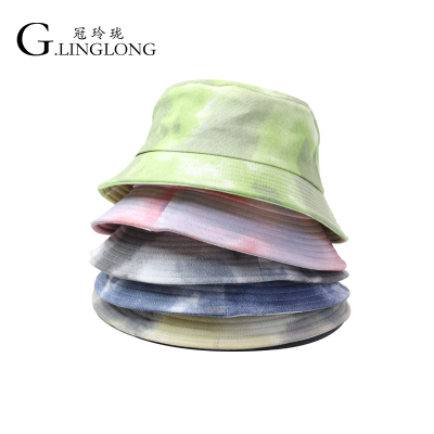 Spring and Summer Tie-Dyed Bucket Hat Cotton Breathable Sun Protection Sun Hat Sun Korean Style All-Matching Basin Hat