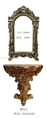 Factory Direct Sales Photo Frame Oil Painting Arch Plate Mirror Decorative Painting European Photo Frame