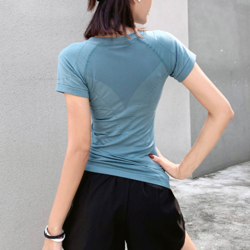 quick-drying clothes women‘s short sleeve tight internet celebrity sports t-shirt running high elastic workout clothes top summer yoga clothes half sleeve