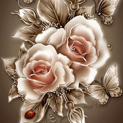 Creative Retro Rose 5D Full Diamond Painting Home Decorative Painting Crafts Foreign Trade Cross-Border One Piece Dropshipping