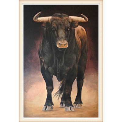 DIY Black Bull Full Diamond Painting Living Room Decoration Hanging Painting 5D Crafts Amazon AliExpress Cross-Border Hot