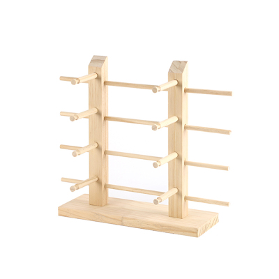 Double Row Solid Wood Glasses Rack Counter Glasses Display Rack Woody Glasses Glasses Rack Sunglasses Storage Props