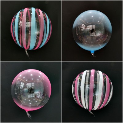 Round Transparent Balloon Bounce Ball 10-Inch 18-Inch 24-Inch Transparent Wave Balloon round Printing Bounce Ball