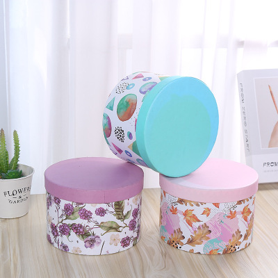 High-End round Barrel Flower Box 520 Valentine's Day Flowers Preserved Fresh Flower Bouquet Flower Pot Roses Gift Packing Box