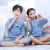 Children's Pajamas Girls' Summer Solid Color Thin Underwear Boys' Cotton 3/4 Sleeve Air Conditioning Clothes Suit Baby Homewear