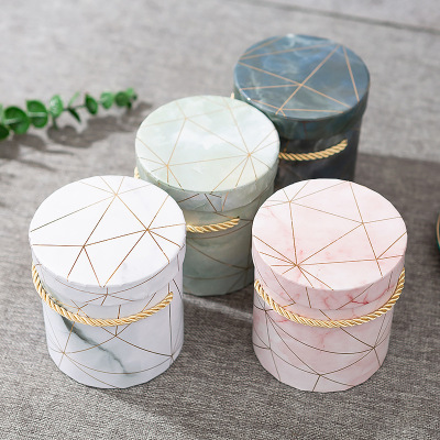 Spot Flower Pot Flower Box Portable round Cylinder Box Dried Flower Gift Box Box round Barrel Customizable