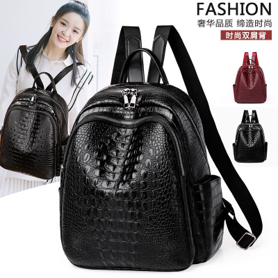 Foreign Trade New Korean Style Fashion Waterproof Backpack Women's Simple Versatile Large Capacity Travel Backpack Wholesale