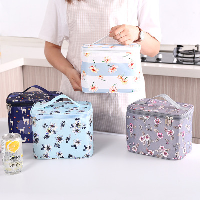 New Portable Lunch Bag Thickened Aluminum Film Lunch Bag Small Square Lunch Bag Cold Preservation Lunch Box Bag Customization