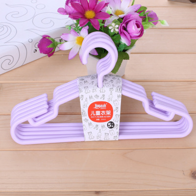 Children's Clothes Hanger Plastic Clothes Hanger Creative Fashion Non-Slip Newborn Clothes Hanger Multi-Functional Wholesale Four-Color Mixed