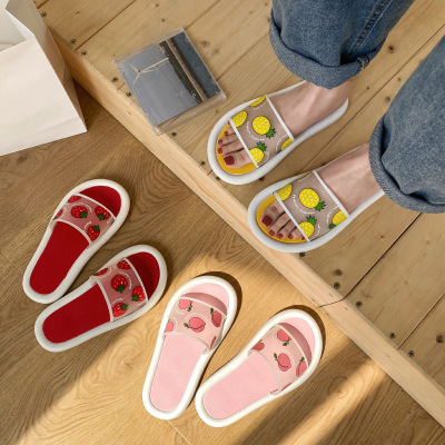 Fruit Slippers Women's Summer Fashion Outdoor All-Matching Korean Style Outdoor Slippers 2019 New Flat Casual Student