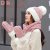 Women's Autumn Winter Korean-Style Fashionable Three-Piece Set Fashionable Warm Brushed and Padded Hats Gloves and Scarf Set