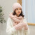 Korean Style Winter Fleece-Lined Knitting Three-Piece Set Women's Cute Student Plush Wool Scarf Hat Gloves Integrated Couple