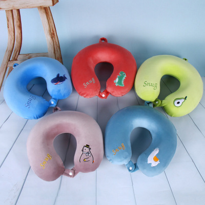 Customized Logo Memory Cotton Core U-Shaped Neck Pillow Cartoon Cute Animal Pillow Plush Toy Customization