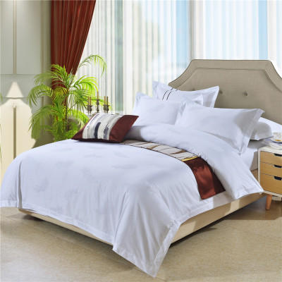 Hotel Bed & Breakfast Room Cloth Product Tribute Silk Jacquard Bedding Cloth Product Four-Piece Set Hotel Quilt Cover