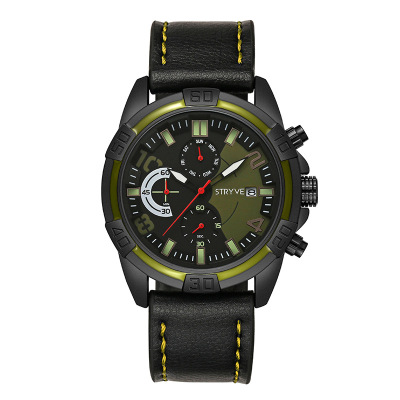 Stryve Men's Business Multifunction Waterproof Quartz Watch Small Three-Needle Stopwatch Calendar Casual Watch S1001