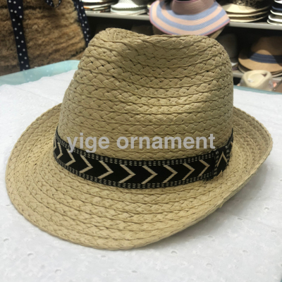 Lala Straw Hat Men and Women Summer Sun-Proof Beach Hat Fashion Fedora Hat