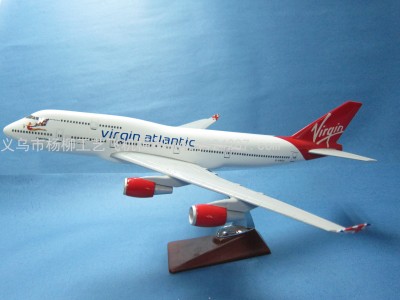 Aircraft Model (47cm British Virgin Atlantic B747-400) Abs Synthetic Plastic Fat Aircraft Model