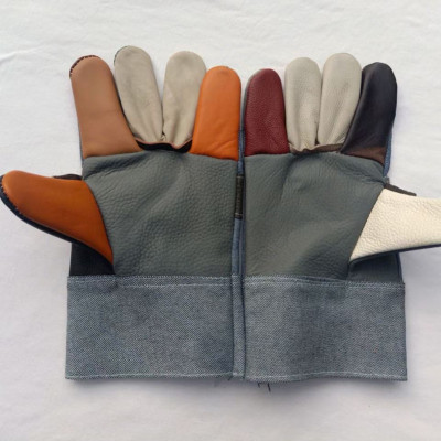 Calf Leather Work Gloves Furniture Leather Work Site Work Gloves Wear-Resistant and Durable