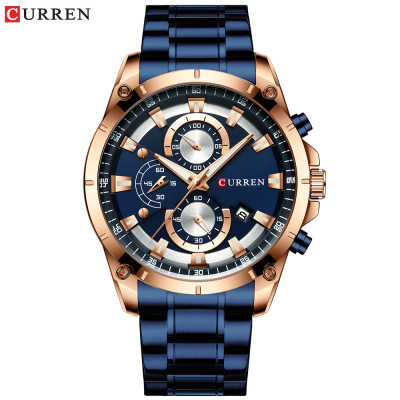 Curren 8360 Men's Watch Waterproof Quartz Watch Multi-Function Six-Pin Calendar Business Men's Watch