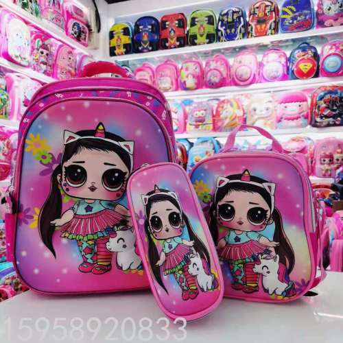 factory direct schoolbag backpack cartoon bag backpack 3d bag children bag student bag gift bag trolley bag