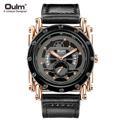 Oulm Personality Steel Straight Men's Calendar Watch AliExpress Amazon EBay Fashion Foreign Trade Popular Style Hp3399