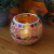 European Style Handmade Warm Orange Mosaic Glass Candlestick Romantic Candlelight Home Decoration Candle Cup Furnishings