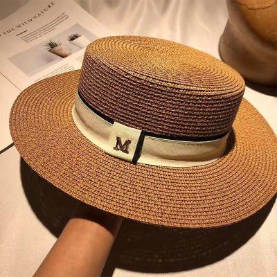 New Summer 2020 Korean Style Fashionable Lady Elegant Lady Straw Hat M Letter Label Fashion Top Hat Factory Wholesale