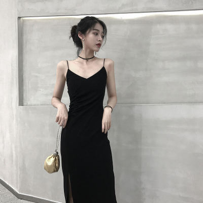 2021 New Summer Women's Clothes Dress Graceful Slip Dress Skimming Small Black Dress Inner Wear Base Skirt Midi Skirt