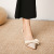 317-10 High Heels Women's Stiletto Heel 2021 Spring New Nude Color Wedding Shoes Socialite Pumps Bow Pointed Toe Sexy