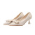 317-10 High Heels Women's Stiletto Heel 2021 Spring New Nude Color Wedding Shoes Socialite Pumps Bow Pointed Toe Sexy