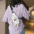 Fashionable Canvas Victory Bear Bag Women's New Cute Cartoon Shoulder Chest Bag Ins Popular Classic Crossbody