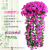 Artificial Flower Violet Hanging Flower Vine Wall Hanging Chlorophytum Comosum Hanging Basket Flower Living Room Balcony Home Decorative Wall Hangings Flower