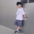 Boy's Short-Sleeved T-shirt 2021 New Fashionable Summer Clothing Children's Fashion Brand Top Loose round Neck Medium and Large Children's Clothing Half-Sleeved T-shirt