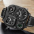 Oulm Oulm Men's Quartz Watch Fashion Watch Compass Large Dial Double Time Zone Belt Square Watch