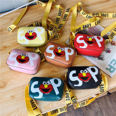 Children's Cartoon Sesame Street Crossbody Small Square Bag Mini Fashion Shoulder Bag Little Princess Change All-Match Decorative Bag