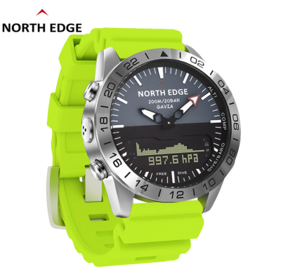 Men's Business Outdoor Casual Sports Waterproof Steel Watch Height Air Pressure Diving Watch Double Display Watch