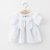 Children's Clothing Girls' Dress Summer Infant Children's Baby Rabbit Ears Short Sleeve Plaid Princess Skirt Children's Shirt Dress