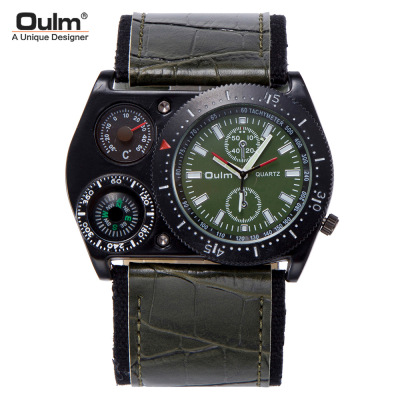 Oulm Oulm Original Fashion Men's Watch Compass Thermometer Army Style Watch Men's Quartz Watch Popular Watch