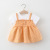 Trendy Children's Clothing Wholesale Girls' Short-Sleeved Dress Summer Infant Baby Girl Baby Plaid Fake Two Pieces Princess Skirt