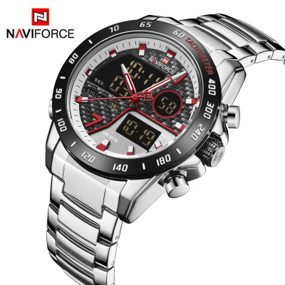 NAVIFORCE Sonata 9171 Fashion Double Display Large Dial Sports Men's Watches Waterproof Electronic Quartz Watch Men