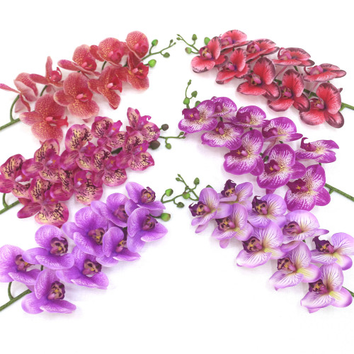 Artificial Phalaenopsis Single 5 Heads 7 Heads 9 Heads Feel 3D Phalaenopsis Pu Artificial Flower Wholesale Home Fake Flower for Wedding