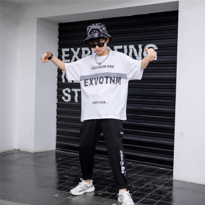 Men's Medium and Large Children's Summer Short Sleeve T-shirt Top 2021 New Korean Style Fashion Brand Western Style Fashion Casual Thin