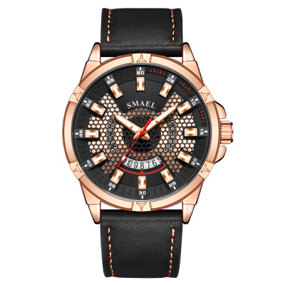 New Smael Smael Watch Outdoor Sports Quartz Watch Waterproof Calendar Leather Multifunctional Men's Wrist Watch